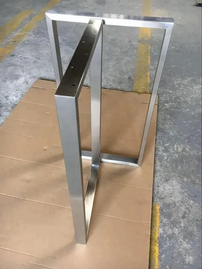 Patas de mesa de escritorio cuadradas cromadas de acero inoxidable industriales de muebles modernos de fábrica