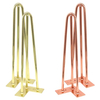 Patas de mesa de oro rosa con horquilla de muebles de metal de café de lujo
