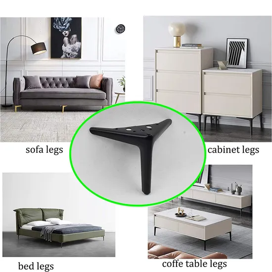 Patas modernas para muebles de acero cromado en oro rosa: para sofás y gabinetes