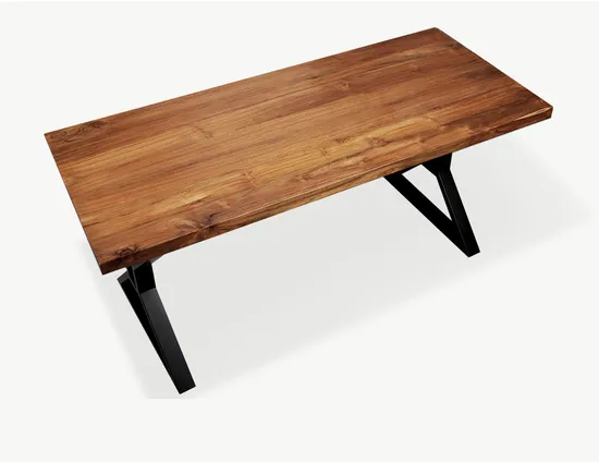 Muebles en forma de X de metal negro de estilo industrial, patas de base de mesa de acero para comedor