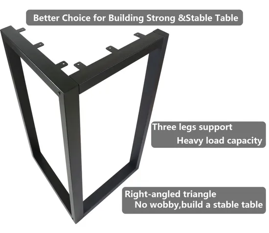 Patas industriales de acero para mesa de cocina, escritorio de ordenador, oficina, café, acero negro