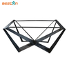 Restaurante de comedor Café industrial Metal Acero Comedor Marco de mesa negra