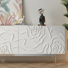 Gabinete para cubiertos blanco personalizado de fábrica: diseño elegante con puertas talladas, estantes ajustables y amplio espacio de almacenamiento