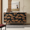 Gabinete de almacenamiento lateral antiguo de madera maciza: diseño vintage simple para entrada y dormitorio