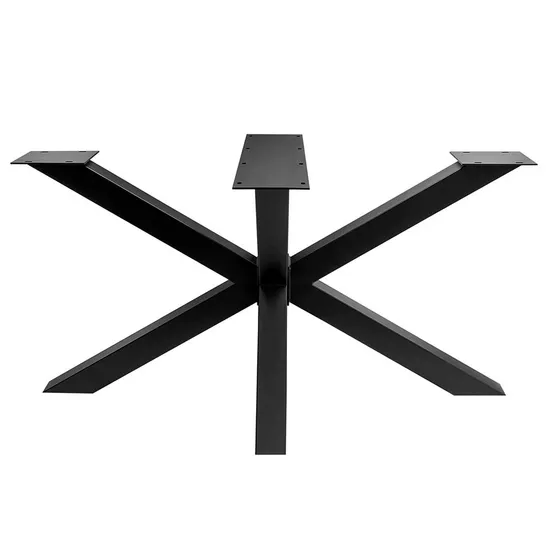 Bases de mesa de metal de acero dorado con patas de restaurante modernas en forma de X