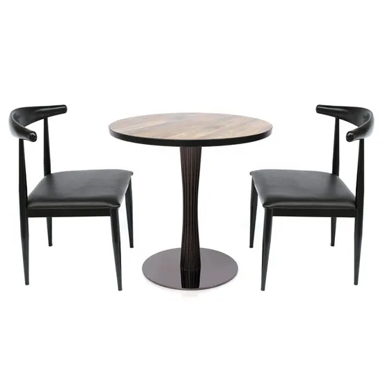 Base de mesa redonda de metal, pata de mesa de acero inoxidable, color negro titanio, precio al por mayor
