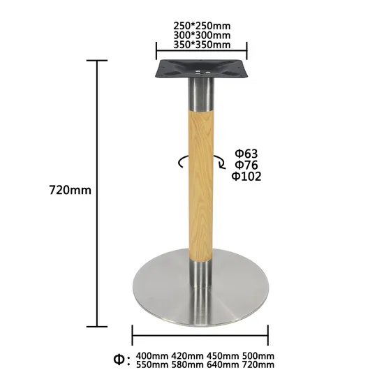 Mesa de comedor de metal sólido para café, pata redonda de mesa de acero inoxidable para restaurante