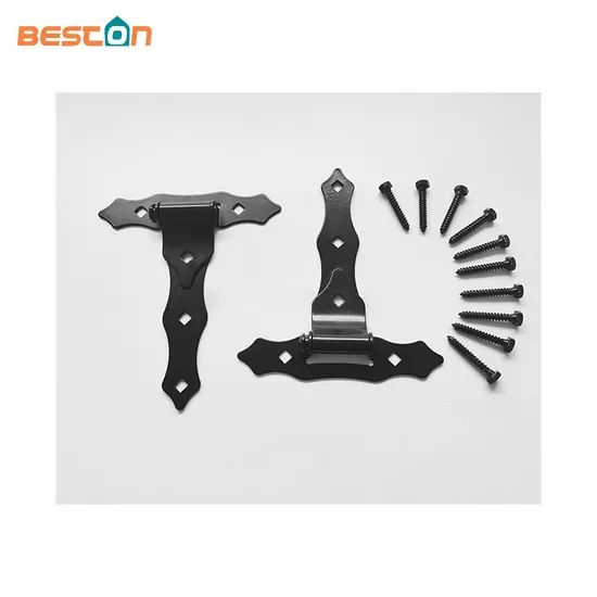 Bisagra de metal resistente tipo T para cercas y puertas de vinilo/PVC y madera - Inoxidable