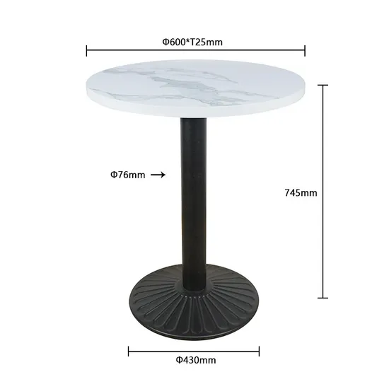 Muebles de interior fabricados para el hogar, mesa de restaurante, mesa de comedor redonda blanca moderna