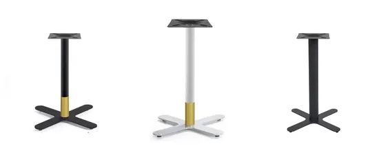 Precio de fábrica Bases de mesa plana Muebles cepillados Soporte de mesa de centro al aire libre negro