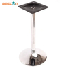 Patas de mesa de comedor plateadas con base de mesa chapada en hierro para uso hotelero