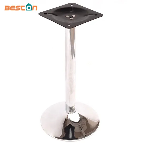 Patas de mesa de comedor plateadas con base de mesa chapada en hierro para uso hotelero