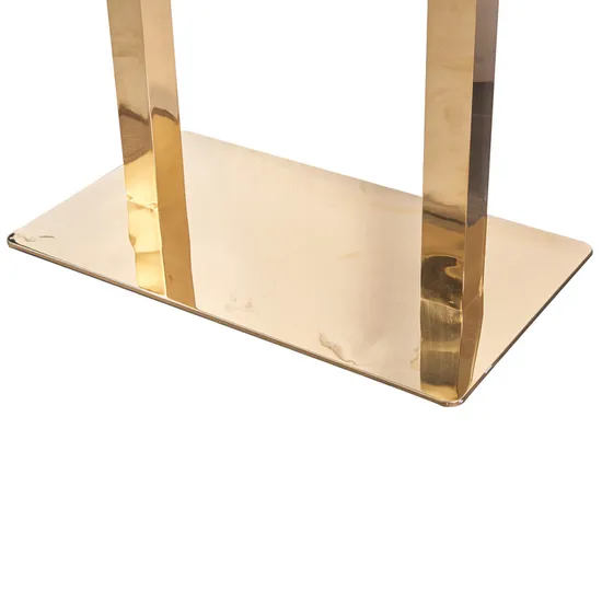 Mesa de restaurante de acero inoxidable con acabado fino en oro rosa de altura H720mm para ventas