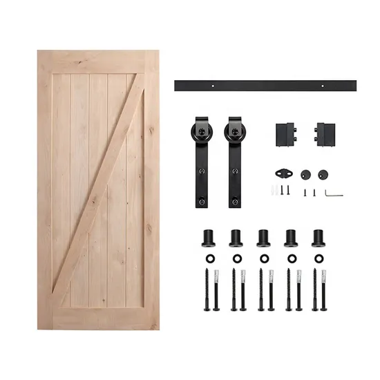 Herrajes para rieles para puertas corredizas de granero retráctiles y cierre suave industrial, ajustables para puertas interiores, kit resistente