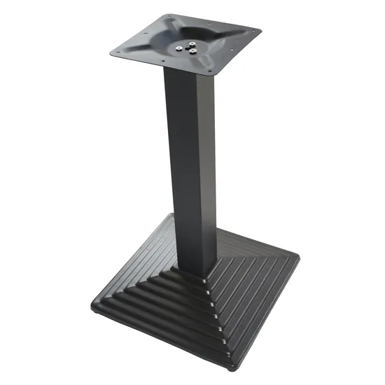 Base vendedora caliente al por mayor de la mesa de comedor del hierro del negro del top cuadrado de los muebles