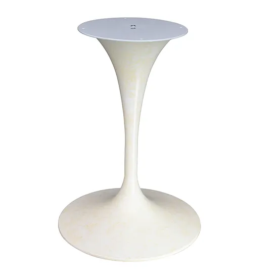 Base de mesa de trompeta de comedor de hierro blanco más nueva