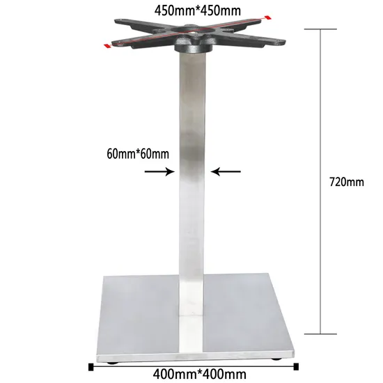 Nuevo diseño de muebles Cafe Base de mesa de comedor cuadrada