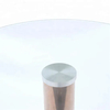 Base de mesa de comedor y cafetería con tapa de cristal redonda estable Glastisch Edelstahl de una sola pierna