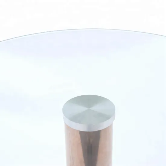 Base de mesa de comedor y cafetería con tapa de cristal redonda estable Glastisch Edelstahl de una sola pierna