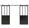 Puertas de vidrio con marco metálico de doble patada Helder 210X100 mm con herrajes para puertas de granero