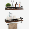 2 con rieles Almacenamiento decorativo Elegantes soportes de metal negro mate