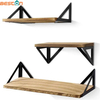 Soportes para estantes flotantes, soportes para estantes de almacenamiento de pared de madera rústica montados en la pared