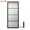 Puerta de Vidrio con Marco de Acero Negro Estilo Loft de 4 Lites con Apertura Corrediza