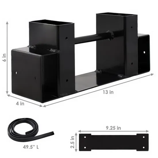 Kit de soporte para estante de almacenamiento de troncos de leña para exteriores, soporte ajustable para estante de troncos