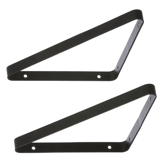 Soportes para estantes Soporte para estante negro rústico Soporte para estante de hierro