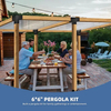 Kit de soporte de madera elevado para jardín al aire libre, soportes de pérgola de acero, kits de pérgola