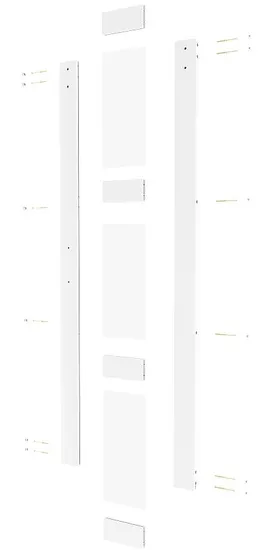 Puertas de granero blancas de doble derribado de 3 litros con herrajes para puertas de granero