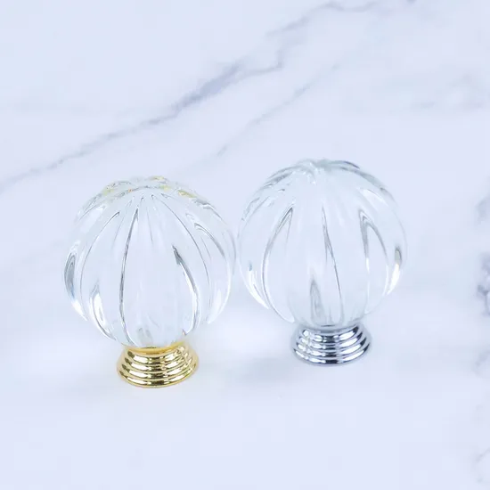 Pomos y tiradores de cristal de aleación de zinc con cajón de diamante para puerta con diseño de forma de calabaza