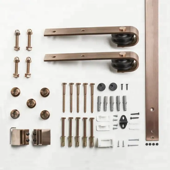 Kit de herrajes para puertas corredizas de granero de acero al carbono, clásico y personalizable, resistente para uso doméstico y comercial