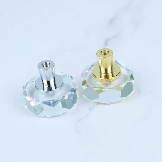 Manija irregular de cristal natural, manijas de tirador de palanca de puerta de cristal con forma de rodajas