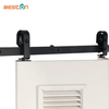 Kit de puerta de granero corrediza plegable de 6.6 pies para 4 puertas: acero resistente, rodillos silenciosos, fácil instalación