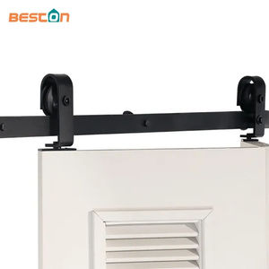 Kit de puerta de granero corrediza plegable de 6.6 pies para 4 puertas: acero resistente, rodillos silenciosos, fácil instalación