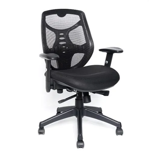 Silla de oficina de tela negra, modelos clásicos de buena calidad tipo B