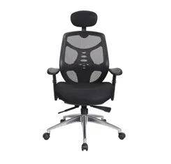 Escriba una silla de oficina de tela negra de modelos clásicos de buena calidad