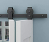 Kit de puerta de granero plegable con rodillo negro montado estilo granero