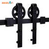 Kit de herrajes para puerta corrediza de granero con rueda de radios | Solución de puerta interior de madera con acero cromado | Uso industrial y doméstico