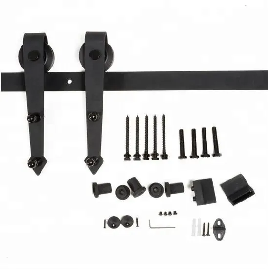 Sistema de rieles para puertas de granero, rústico, clásico, plano, de acero al carbono: ideal para renovaciones de casas de estilo vintage y granjas