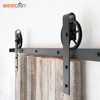 Kit de herrajes para puerta corredera de granero industrial rústico de 6.6 pies | Ruedas POM y de acero al carbono de 250 libras | para puertas de madera/metal y uso comercial/doméstico