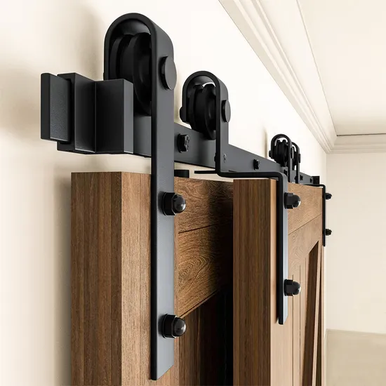 Kits de herrajes para puertas corredizas de acero en forma de J | Acero al carbono para uso industrial y doméstico | Sistema de barandillas de servicio pesado
