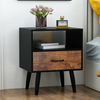 Mesita de noche de lujo moderna de madera maciza de diseño nórdico, mesa auxiliar