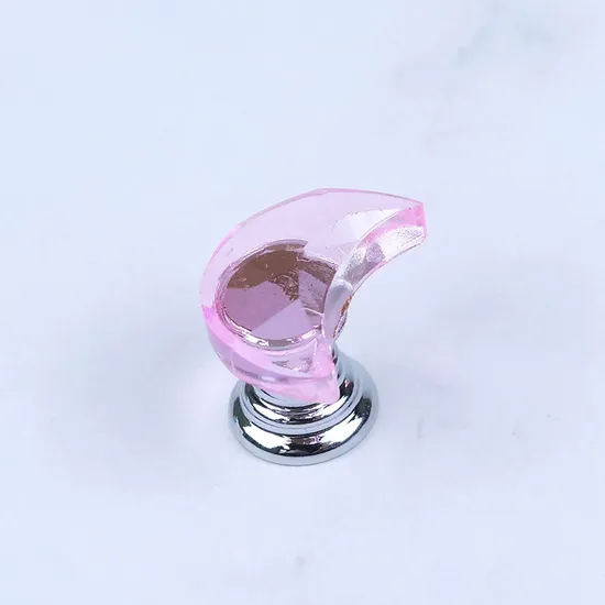Manija de cajón de cristal, manijas de perilla de puerta de cristal de aleación de zinc