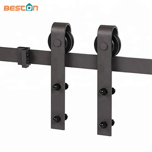 Kit de rodillo superior curvo de acero fundido sólido con recubrimiento en polvo negro – Resistente para instalación de puertas de granero de madera