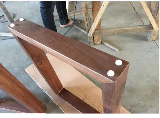 Patas de mesa de madera maciza sin terminar para mesas con tapa de mármol para exteriores