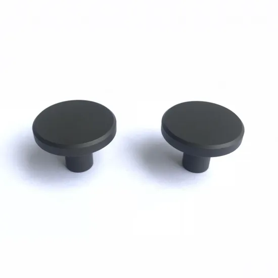 Perilla redonda de aluminio para cajón de cocina, manija de un solo orificio, color negro mate