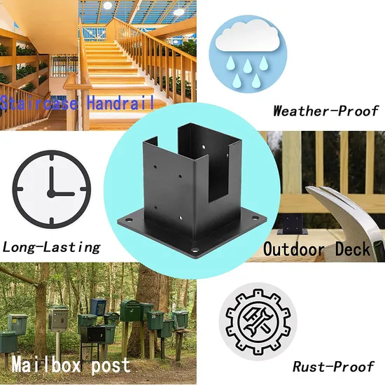 Soporte de ángulo recto de 4 vías de acero inoxidable 4X4, Hardware del kit de bricolaje para pérgola/cenador