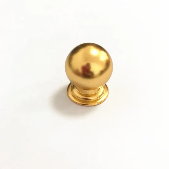 Perilla de dedo con bola cuadrada hueca de acero inoxidable dorado y latón